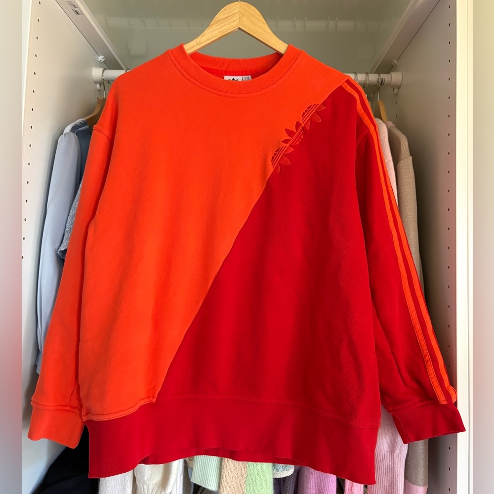 (SOLD)Adidas Two-Tone Orange and Red Sweatshirt